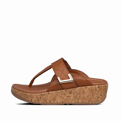 Fitflop Women's REMI Adjustable Leather Sandals - Light Brown, CY1760398